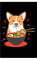 Corgi Hund Notizbuch Crogi isst Ramen Nudelsuppe