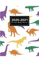 2020-2021 Two Year Weekly Planner: 8.5x11 Dinosaur Dino T-Rex 2 Year Weekly Planner, Organizer, Journal, Notebook & To Do list Gift For Men, Women, Teen Girls, Boys