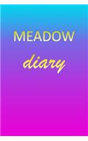 Meadow: Journal Diary - Personalized First Name Personal Writing - Letter M Blue Purple Pink Gold Effect Cover - Daily Diaries for Journalists & Writers - J