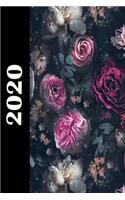2020: Terminplaner mit Blumenmotiv für das Jahr 2020 / plus Register für Adressen von A- Z