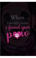 When I Needed A Hand I Found Your Paw