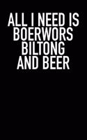 All I Need Is Boerwors Biltong and Beer