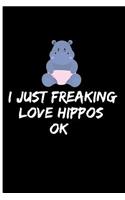 I Just Really Like Hippos, Ok: Blank Lined Journal Notebook Planner - Hippopotamus Notebook Hippo Gifts