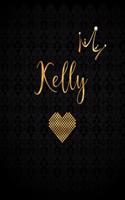 Kelly: Black Personalized Lined Journal with Inspirational Quotes