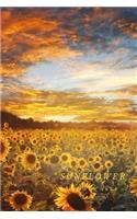 Sunflower: Flower Journal Notebook (110 Pages, 6'' x 9'')