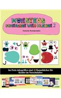 Einfache Bastelprojekte: 20 vollfarbige Kindergarten-Arbeitsblätter zum Ausschneiden und Einfügen - Monster 2