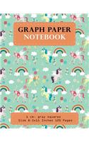 Graph Paper Notebook 1 CM. Gray Squares Size 8.5x11 Inches 120 Pages