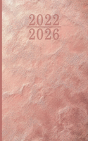 2022 - 2026: Pianificatore Quinquennale I Calendar Agenda 5 Anni I Look in Pelle Metallizzata Oro Rosa I Regalo Calendario I Rubrica I Note I Lista di cose da fa