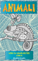 Libri da colorare per adulti - Grande stampa - Animali