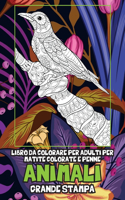 Libro da colorare per adulti per matite colorate e penne - Grande stampa - Animali