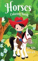 Horses coloring book for Kids age 4-8