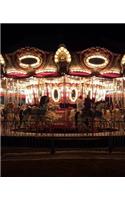 School Composition Book Carousel Merry Go Round Amusement Park Night Lights