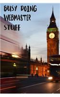 Busy Doing Webmaster Stuff: Big Ben In Downtown City London With Blurred Red Bus Transportation System Commuting in England Long-Exposure Road Blank Lined Notebook Journal Gift