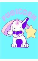 Pugicorn: Pug Dog Unicorn Lovers Owners gift Homework Book Notepad Notebook Composition and Journal Gratitude Diary