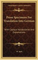 Prose Specimens for Translation Into German
