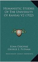 Humanistic Studies Of The University Of Kansas V2 (1922)