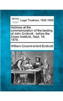 Address at the Commemoration of the Landing of John Endicott