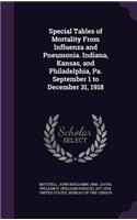 Special Tables of Mortality From Influenza and Pneumonia. Indiana, Kansas, and Philadelphia, Pa. September 1 to December 31, 1918