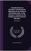 Considerations on Miracles; Containing the Substance of an Article in the British Critic, on Mr. Penrose's Treatise on the Evidence of the Scripture Miracles