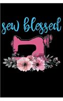 Sew Blessed: Funny Sewing Project journal Gifts. Best Sewing Project Journal Notebook Gifts for sewers who loves sewing. This Sewing Project journal Gifts is the