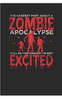 Zombie Excited: Dotted Bullet Grid Notebook / Journal (6 X 9) - Halloween Day Gift for Kids, Teenager, Women and Men