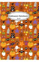 Halloween Notebook: Funny Clip Art Images on 6 x 9 Blank Lined Softcover Journal for Notes, Halloween Gift Design Cover Note Book