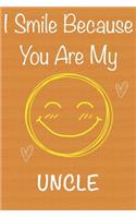 I Smile Because You Are My Uncle: Gift Book For Uncle, Christmas Gift Book, Father's Day Gifts, Birthday Gifts For Uncle, Men's Day Gifts, Memory Journal & Beautifull lined pages Not