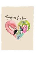 Tropical love: Flamingo in love cover (8.5 x 11) inches 110 pages, Blank Unlined Paper for Sketching, Drawing, Whiting, Journaling & Doodling