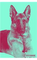 Notebook: German Shepherd Alsatian Dog Family Pet Notepad (Blue)