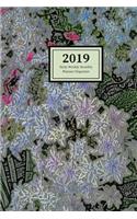 2019 Daily Weekly Monthly Planner Organizer: Schedule Events, Goals and Things to Do - Medium Sized Agenda Notebook with Abstract Floral Cover Design