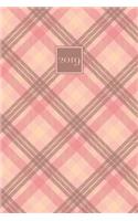 2019: Diary Planner Journal - Wo2p Week on 2 Pages Horizontal Layout Pink Tartan Design