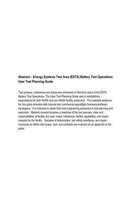 Energy Systems Test Area (Esta) Battery Test Operations User Test Planning Guide
