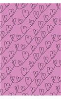 Bullet Journal Notebook Scribbly Hearts Pattern 3: 112 Page Numbered Graph Style Grid Bullet Journal with Index Pages and Key Pages in Portable 6 X 9 Size.