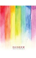 RainBow Notebook: RainBow Watercolor, Colorful, RainBow, Notebook Dot Grid, Bullet Journal and Sketch Book, Composition Book, Journal, 8.5 x 11 inch 110 page, Grid