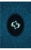 Monogram Pisces Journal: Blank Notebook Diary Log