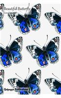 Beautiful Butterfly Lined Journal: Medium Lined Journaling Notebook, Beautiful Butterfly Watercolor Blue Pattern Cover, 6x9", 130 Pages