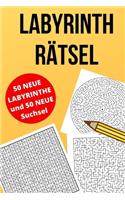 Labyrinth Rätsel: 50 Labyrinthe und 50 Wortsuchrätsel (Suchsel) für groß und klein - 100 Seiten Rätselspaß für die ganze Familie