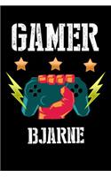 Gamer Bjarne: Liniertes Notizbuch für deinen Vornamen