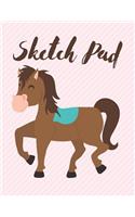 Sketch Pad: Sketch Book: Horse Unlined Journal with Small Pictures Draw, Write, Doddle, Diary, Jotter, Blank pages 120 pages Children Adults