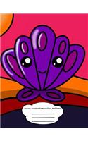 Kawaii Seashell Composition Notebook: for Pre-K, Kindergarten, and Elementary Students - College Ruled(13 Kawaii Sea Friends Composition Notebook)