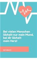 Bei Vielen Menschen Lächelt Nur Mein Mund, Bei Dir Lächelt Mein Herz! Notizbuch: A5 Notizbuch kariert als Geschenk für Freunde und Ehe-partner - Danke-buch - Für Mama Papa Schwester Bruder - schöne Geburtstagsgeschenkidee - Journ