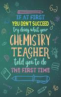 If At First You Don't Succeed Try Doing What Your Chemistry Teacher Told You To Do The First Time