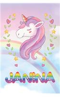 Janina: Janina Unicorn Notebook Rainbow Journal 6x9 Personalized Customized Gift For Someones Surname Or First Name is Janina