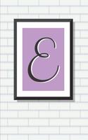 Initial E Personalized Blank Lined Journal Notebook