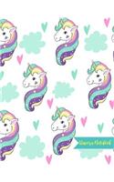 Unicorn Notebook: Cute Kawaii Journal and Diary Large 8.5 x 11 Matte Cover with Blank Lined Ruled White Paper Interior - Perfect for School, Gifts for Kids (Girls and