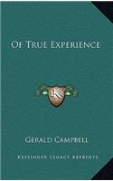 Of True Experience