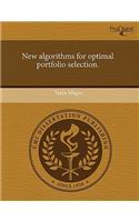 New Algorithms for Optimal Portfolio Selection: (English)