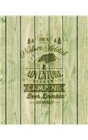 I'm A Nature Addict Adventure Seeker Camping Beer Drinkin' Kinda Guy: Family Camping Planner & Vacation Journal Adventure Notebook - Rustic BoHo Pyrography - Purple Timber