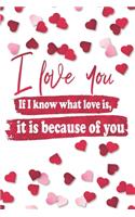 If I know what love is, it is because of you, I Love You: Journal Composition Book 120 Lined Pages Love Quote Notebook To Write In 6 x 9 inches Notes, Note Pad, Notebook Gift, Journal