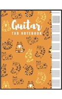 Guitar Tab Notebook: Blank 6 Strings Chord Diagrams & Tablature Music Sheets with Cat Themed Cover